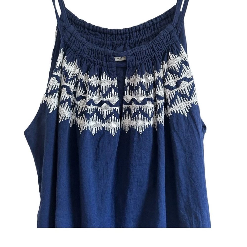 Susana Monaco Sleeveless Cotton Dress Fully Lined Navy Size 2 - Picture 2 of 5